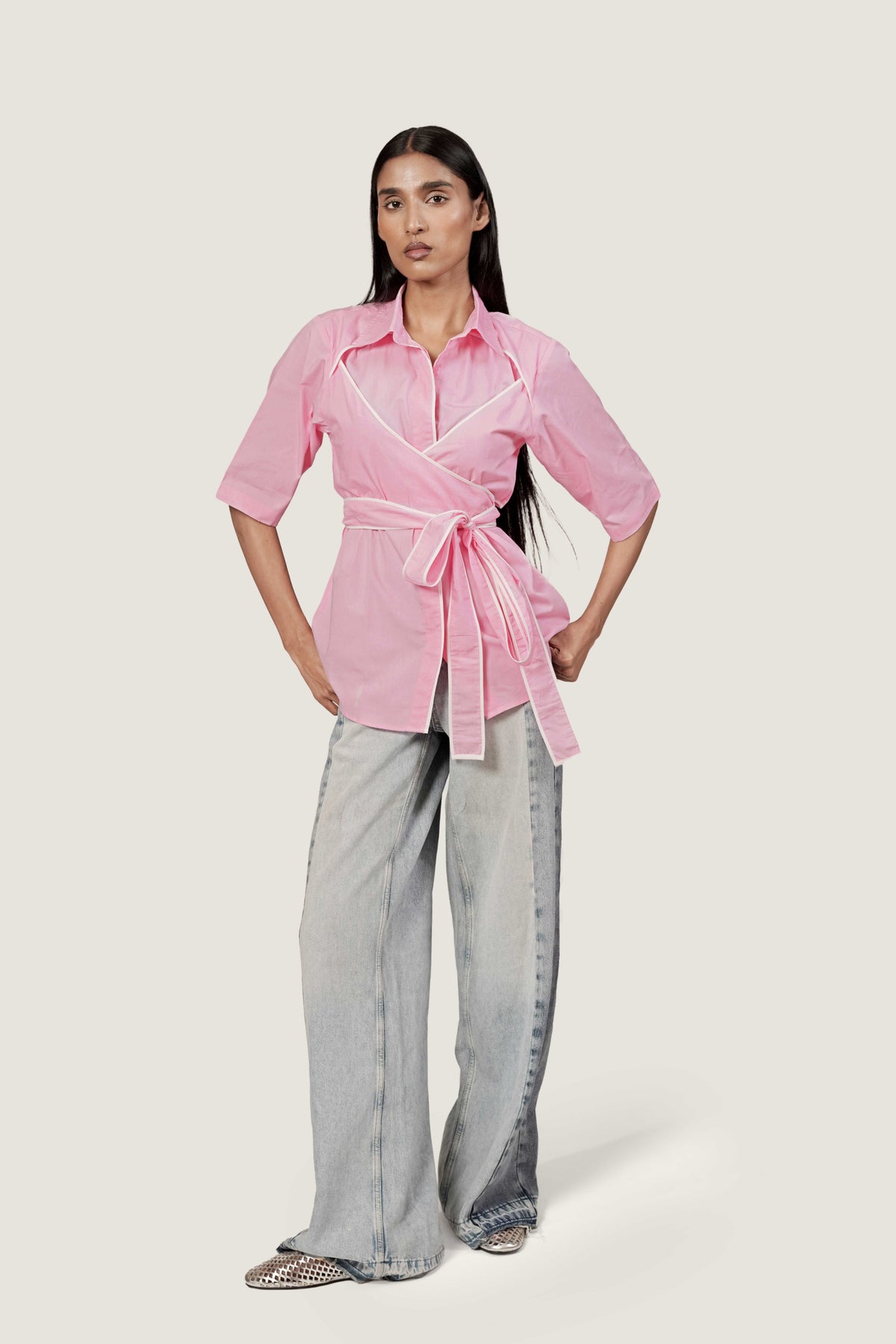 STRUCTURED TIE UP SHIRT