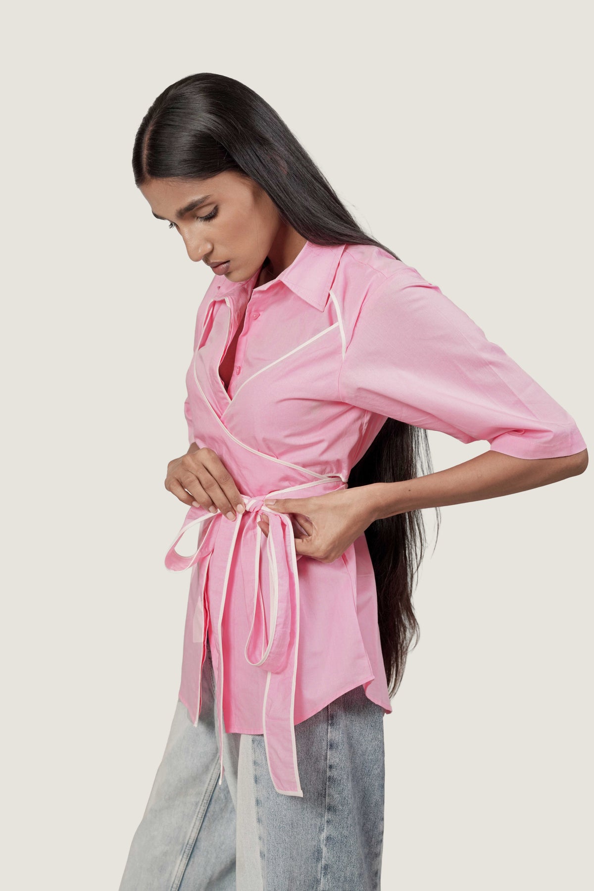 STRUCTURED TIE UP SHIRT