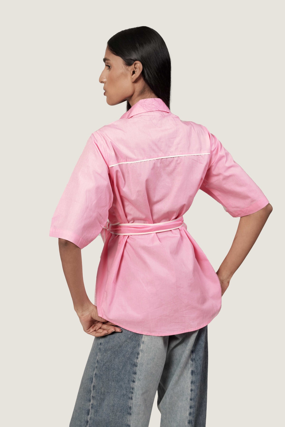 STRUCTURED TIE UP SHIRT