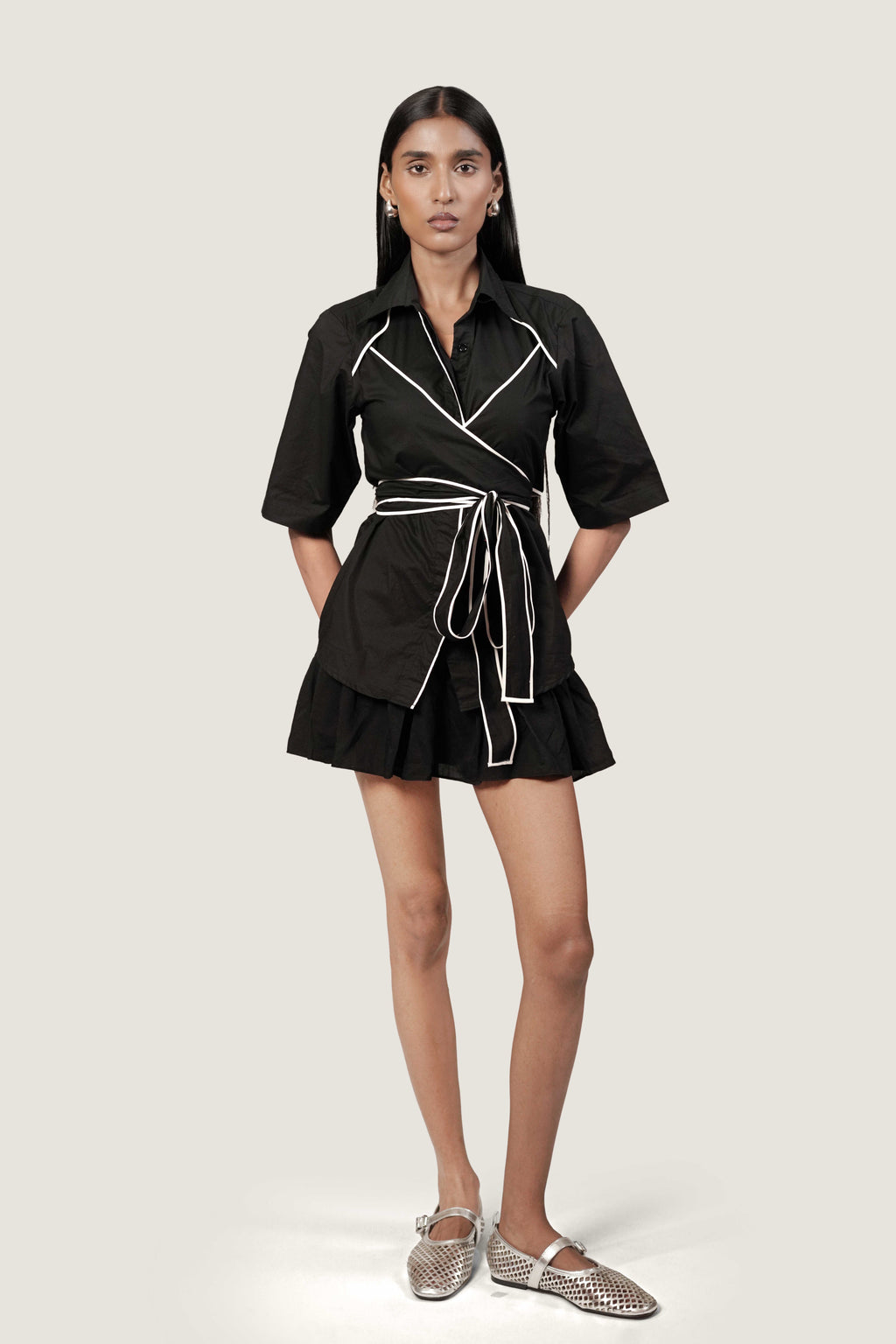 STRUCTURED TIE UP SHIRT