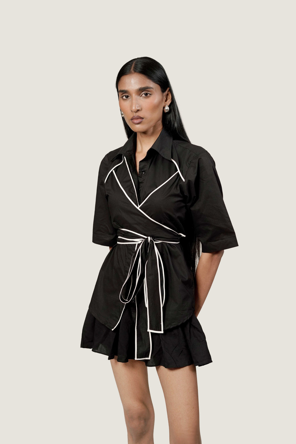 STRUCTURED TIE UP SHIRT