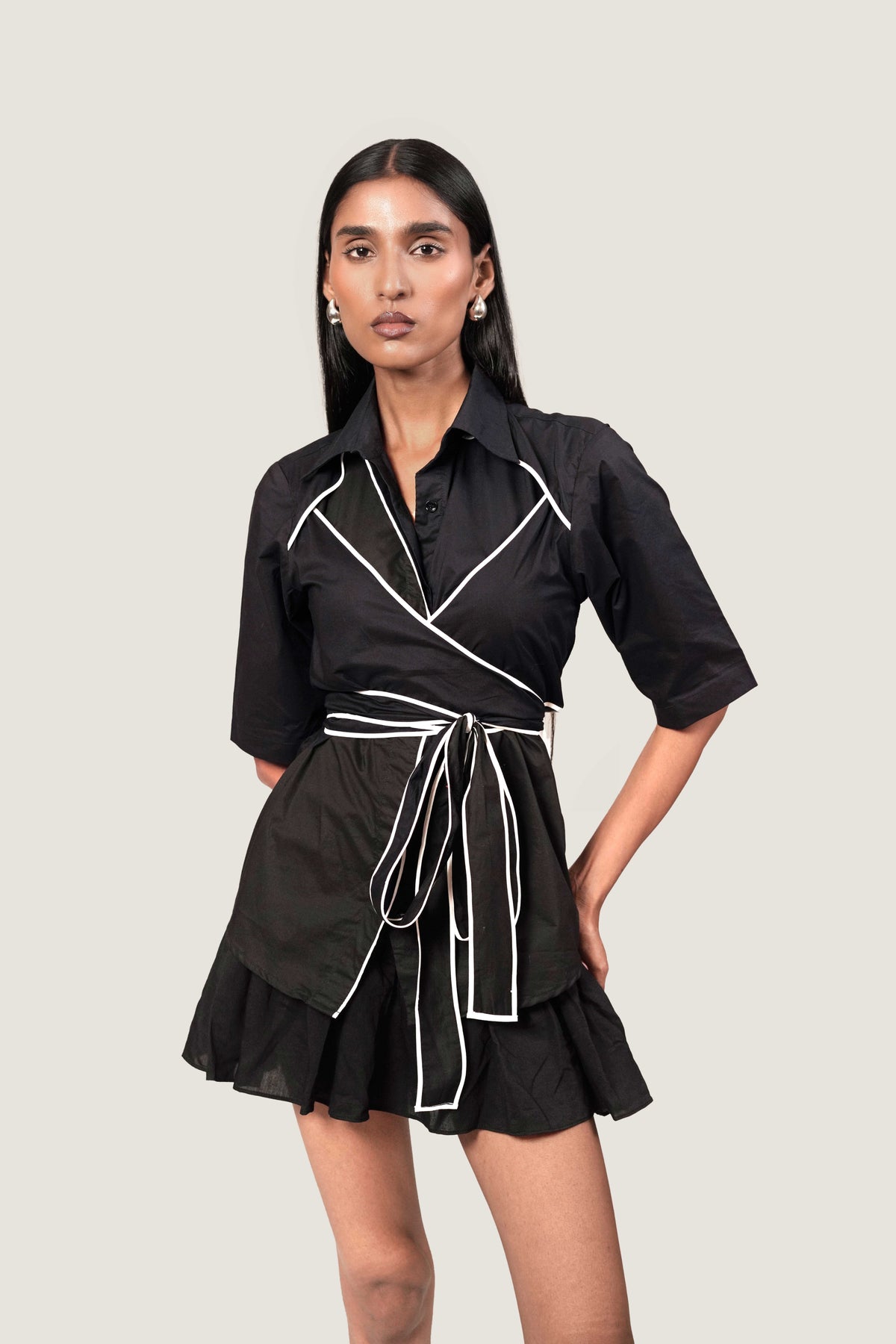STRUCTURED TIE UP SHIRT