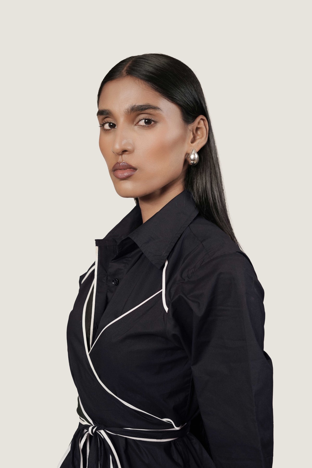 STRUCTURED TIE UP SHIRT