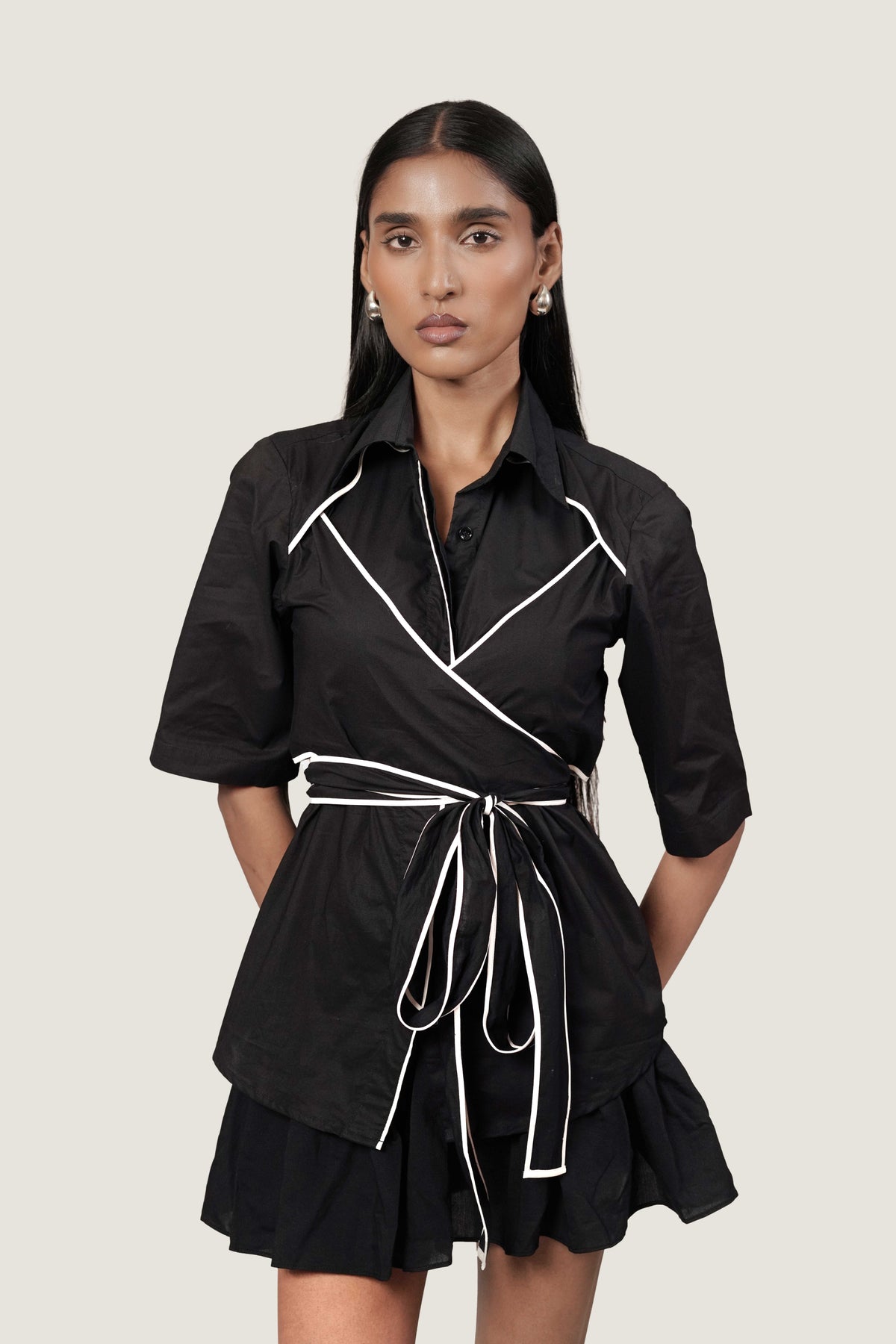 STRUCTURED TIE UP SHIRT