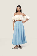 IVORY STUDDED BALLOON TUBE TOP