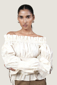 BARDOT BUBBLE SLEEVE TOP