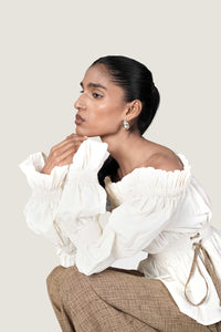 BARDOT BUBBLE SLEEVE TOP
