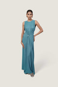FITTED A LINE TEAL DRESS
