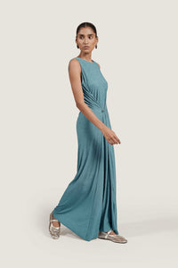 FITTED A LINE TEAL DRESS