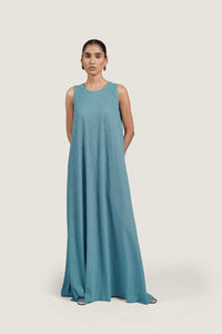 FITTED A LINE TEAL DRESS