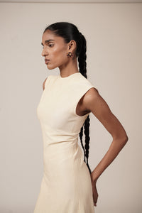 FITTED ASYMMETRIC LACE DRESS