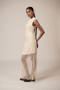 FITTED ASYMMETRIC LACE DRESS