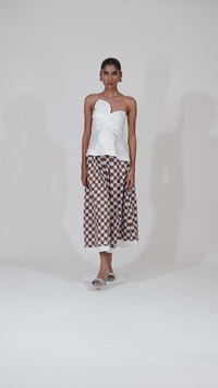 BOW WHITE BUSTIER TOP