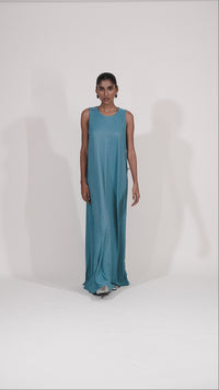 FITTED A LINE TEAL DRESS